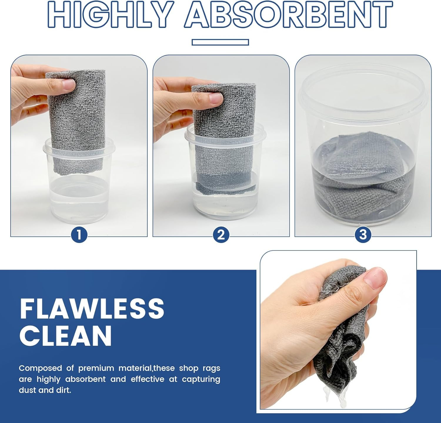 75 Pack Microfiber Cleaning Cloth Roll,Reusable Washable Ultra Tear Away