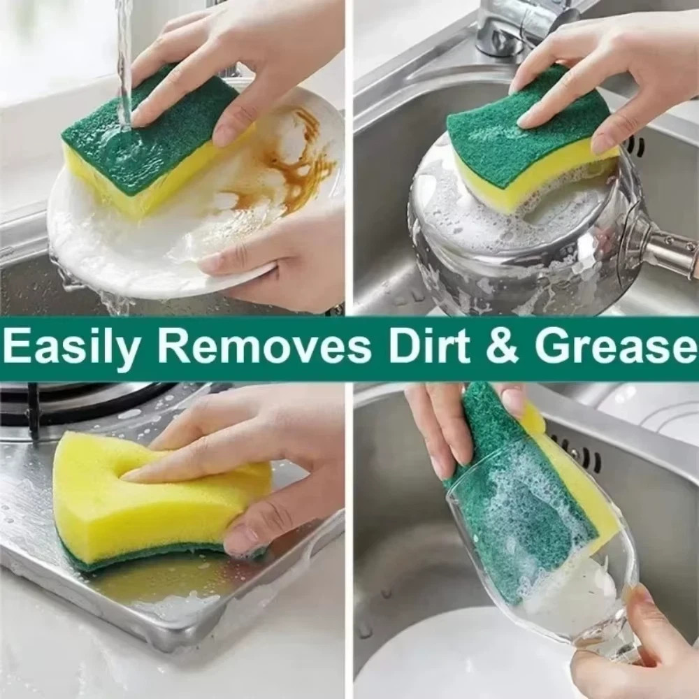 30 PCS Highly Absorbent Double-Sided Cleaning Sponge Washing Dish Pot Rust