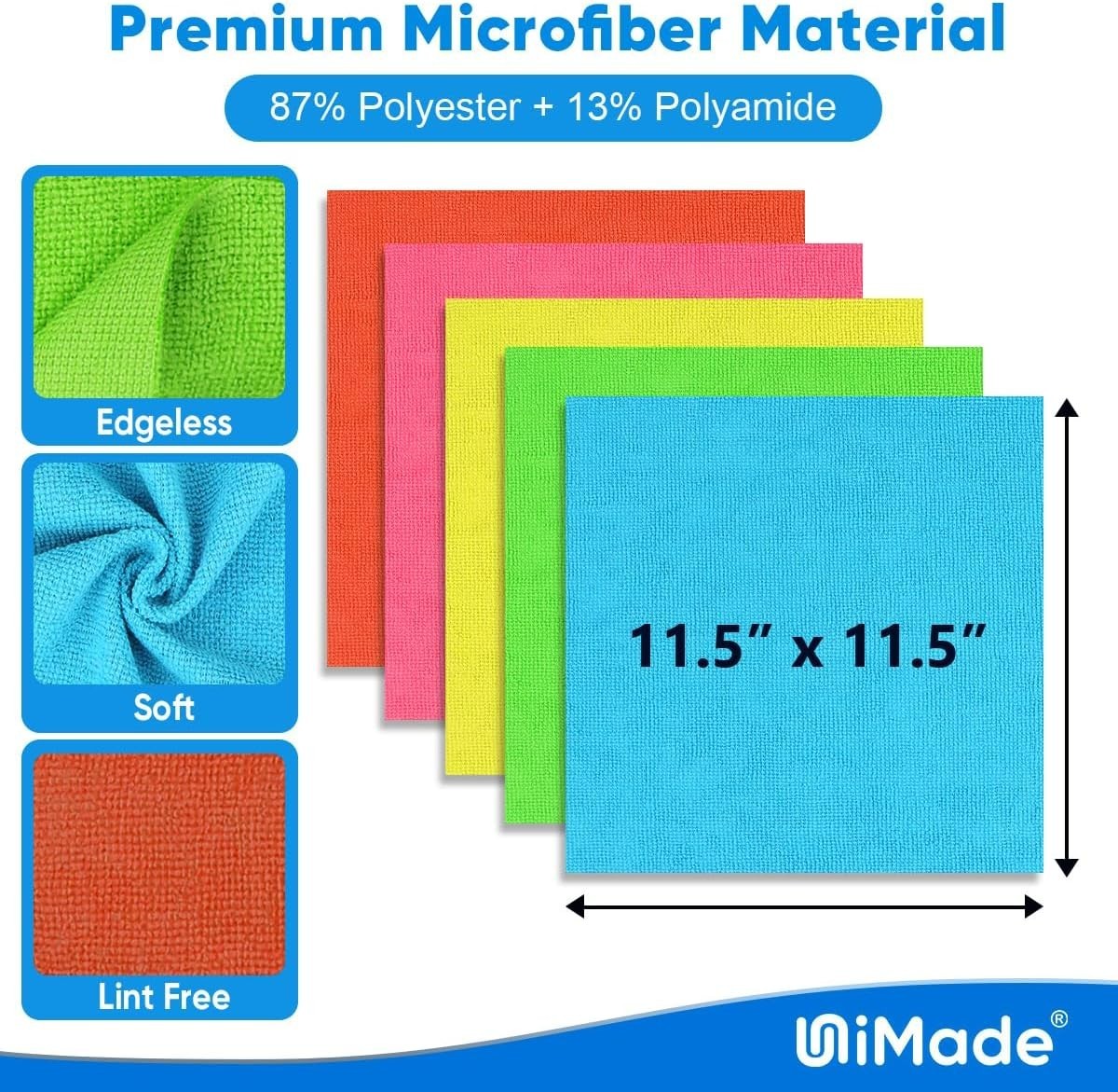 Microfiber Cleaning Cloth Set of 50 Towel Rag Car Polishing Detailing No-Scratch