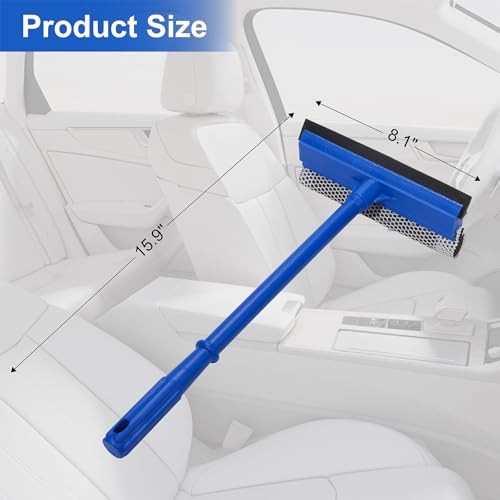 2-in-1 Car Window Squeegee and Sponge Scrubber for Home, Car, Glass, Shower,