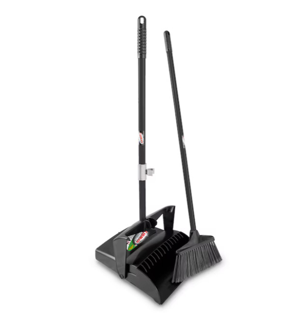 Libman 10-in Poly fiber Multi-surface Angle with dustpan Upright Broom
