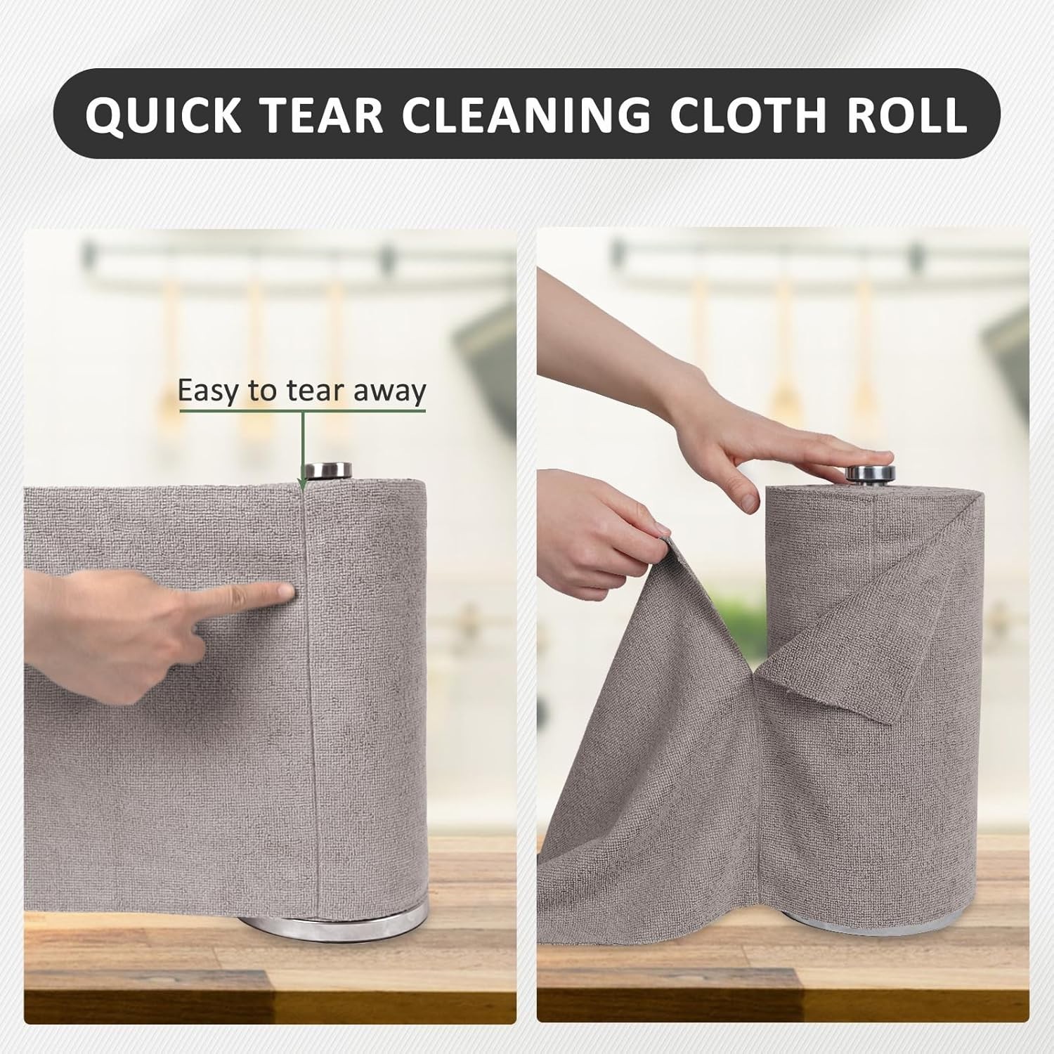 Reusable Cleaning Cloths Microfiber Towel: 50 Pack Washable Tear Away Cleanin…