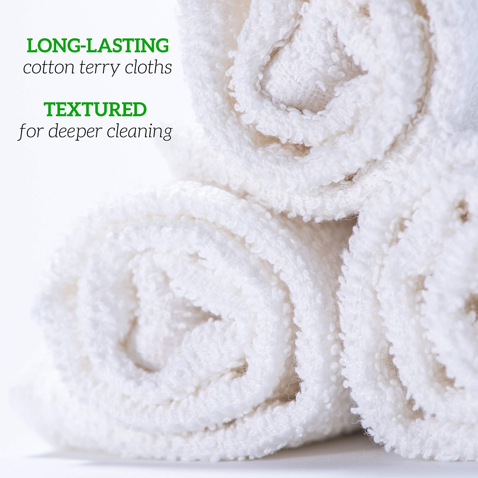 60-Pack Absorbent Cotton Wash Cloths 14″x17″ – Durable Cleaning Rags, Kitchen To