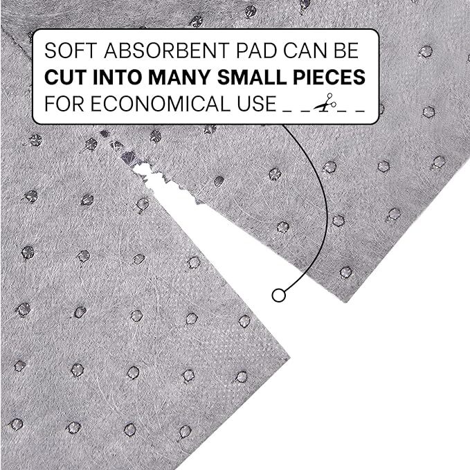 ATERET Oil Pads, Mats 15″ x 18″ – 100 Oil Absorbing Pads I White and Grey