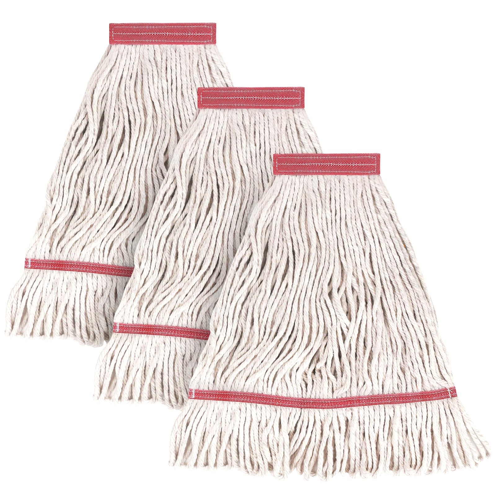High Quality White Mop 3 Pack Eco Friendly Durable Cotton Blend For All Surfaces