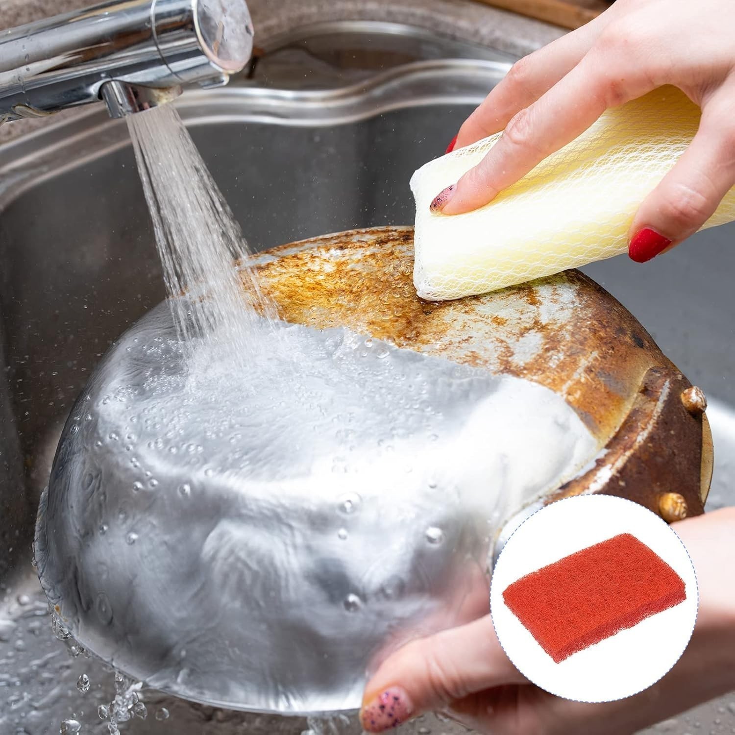 Scouring Pad 15 x 10cm/6″x 4″ 5pcs Kitchen Dishwashing Sponge Non-Scratch