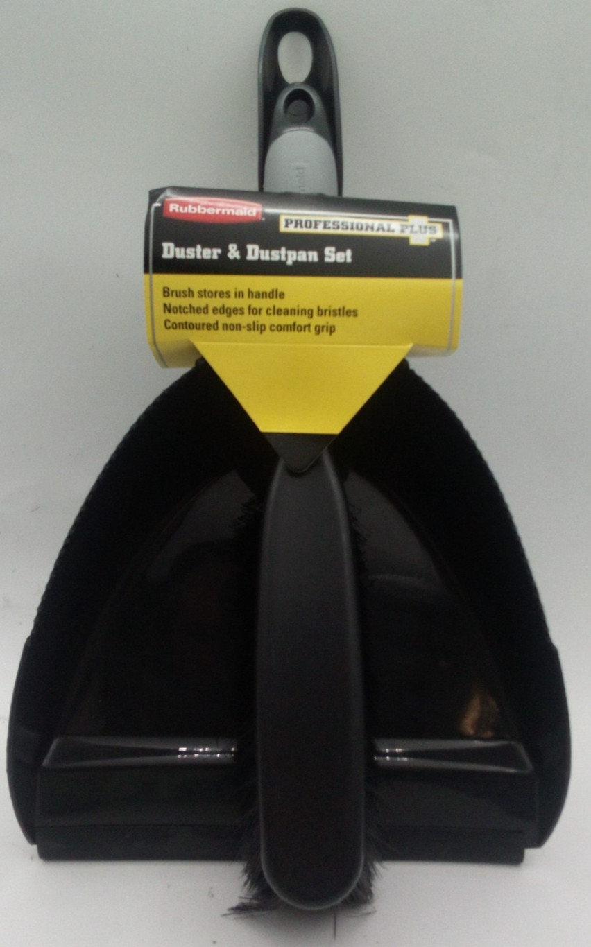 Rubbermaid Comfort Grip Duster and Dustpan Set (Black)