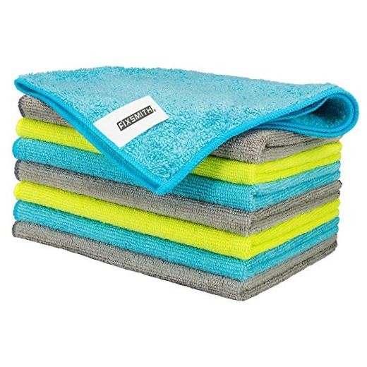 Microfiber Cleaning Cloth – Pack of 8, Size: 12 x 16 in, 8pk 3 Colors Assorted