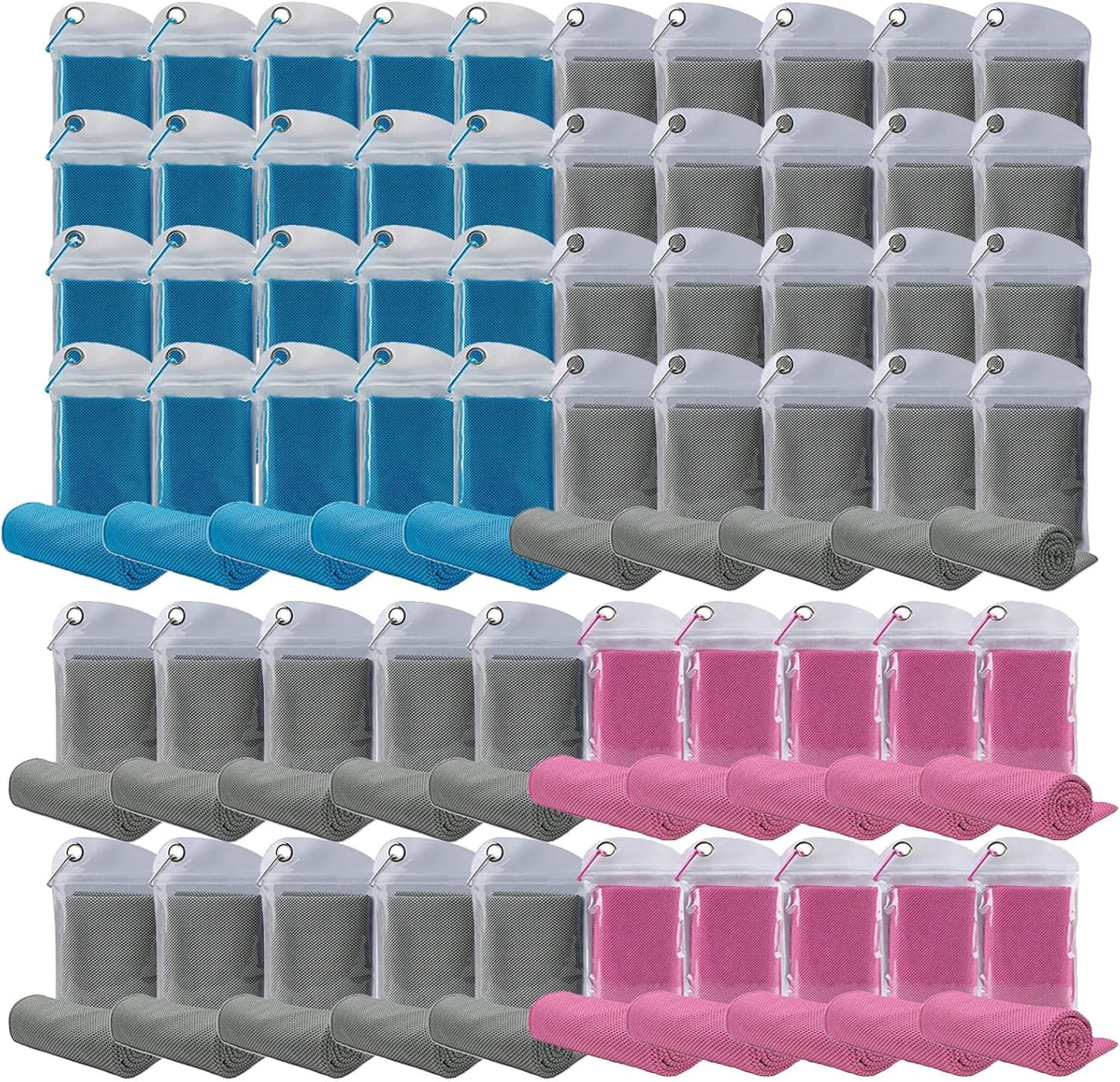 Pack of 60 Cooling Towel 40×12” Ice Towel for Neck and Face Microfiber Chilly