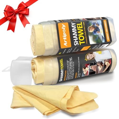 Premium Shammy Cloth for Car Drying 2pk (26”x17”)-Super 2pk 26″x17″ Yellow