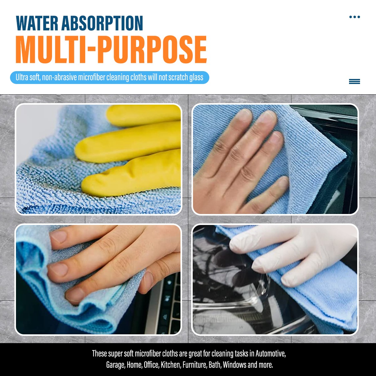 24pcs 12×16 Inch Durable Ultra Soft Microfiber Cleaning Cloth Towel Rag Car Wash