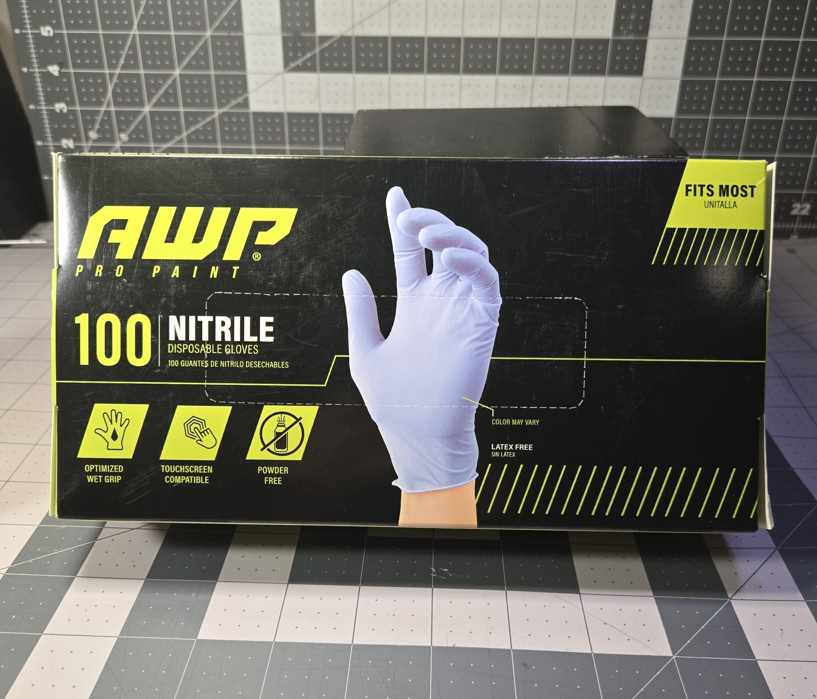 AWP 100 NITRILE DISPOSABLE GLOVES Blue FITS MOST LATEX FREE TOUCHSCREEN COMPATIB