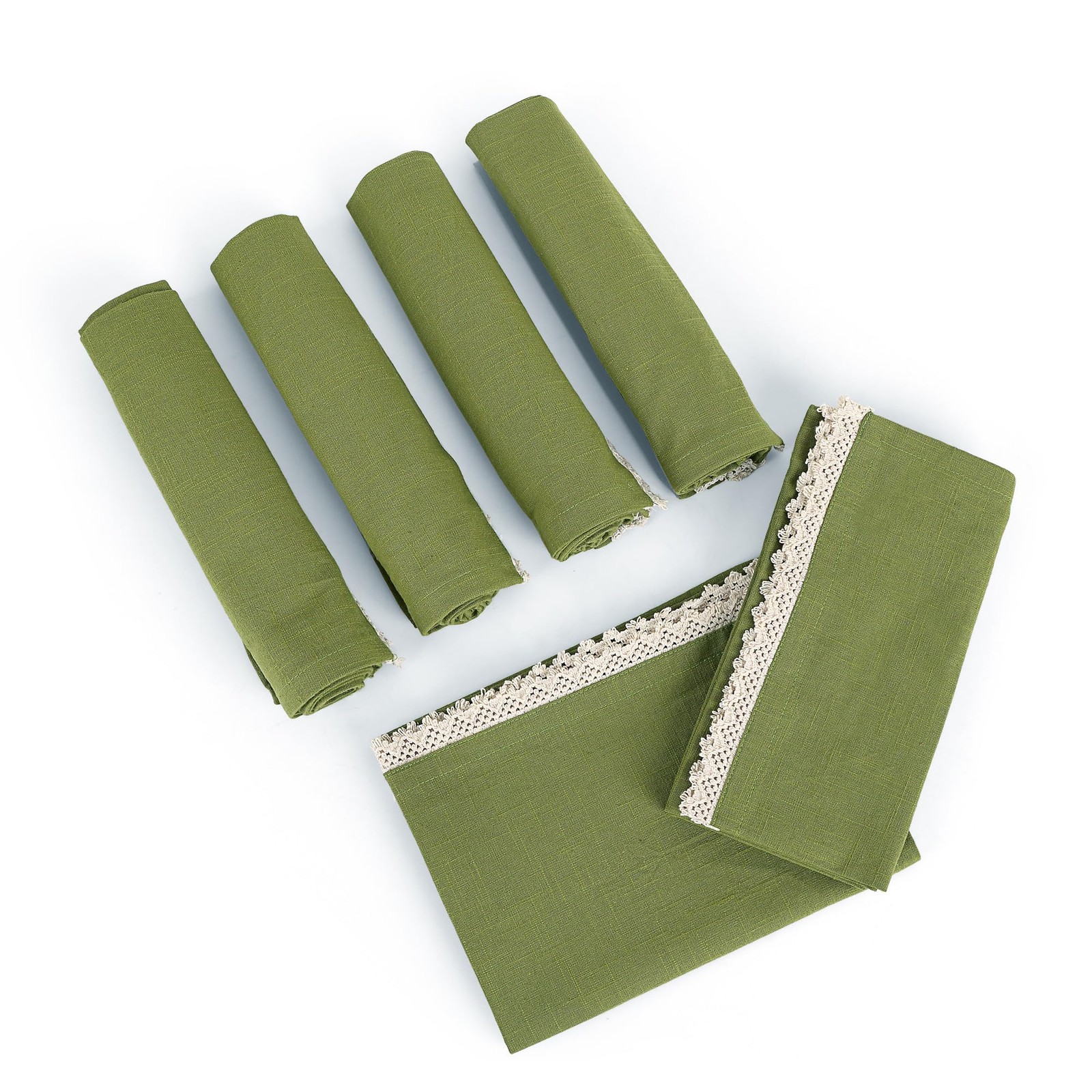 6 PCS 20×30 Inch Olive Green Cotton Kitchen Dish Towels Highly Absorbent