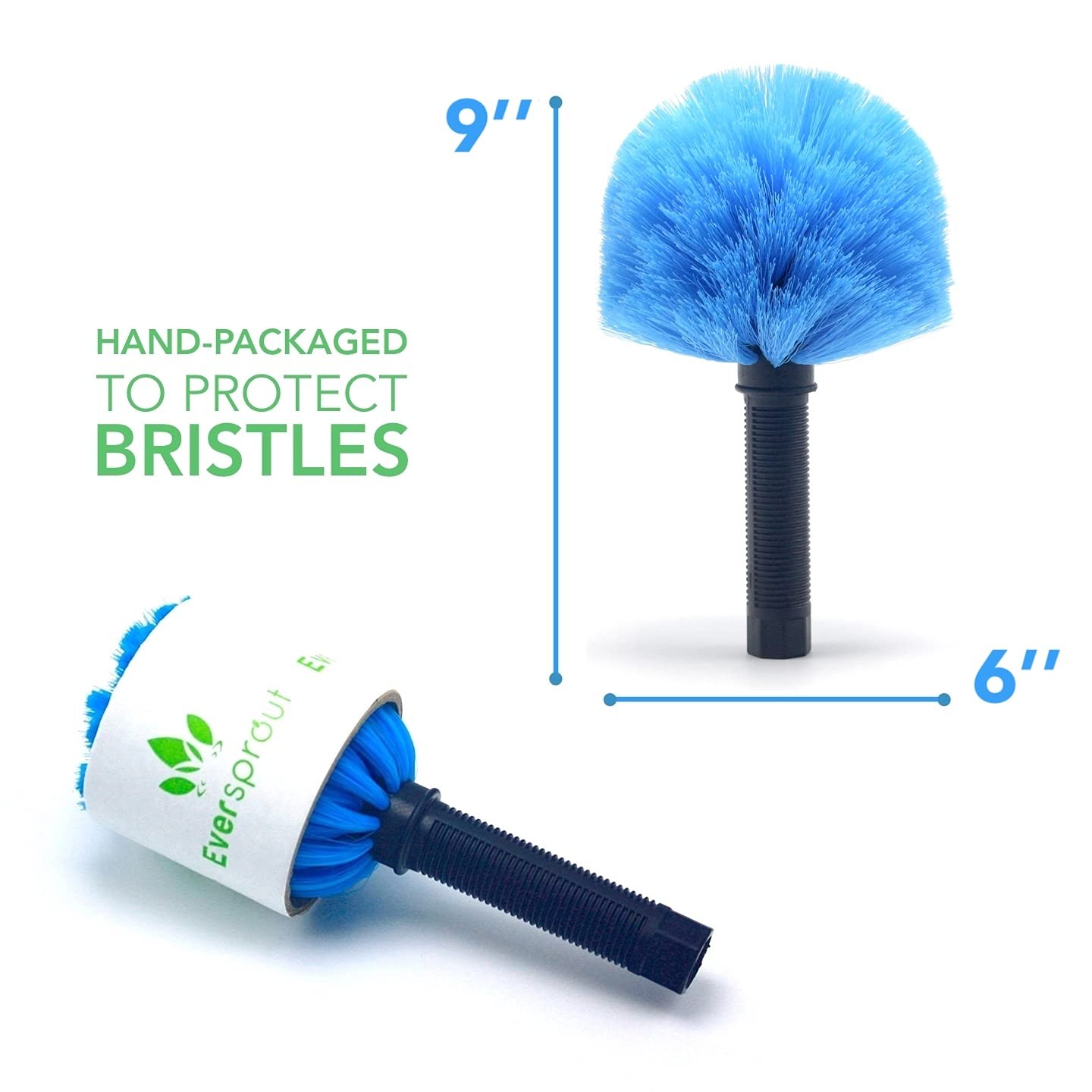 EVERSPROUT Twist-On Cobweb Duster | Hand Packaged 1 Count (Pack of 1), Blue