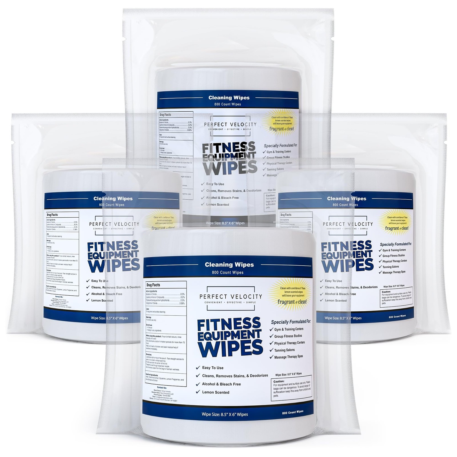 Fitness Gym Equipment Wipes – 4 Rolls of 800 Pre-Moistened Cleaning Refill We…