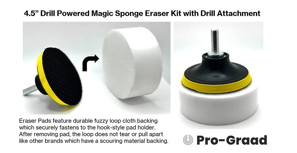 4.5” Drill Powered Magic Sponge Eraser 6 Pieces Kit with Drill Attachment | 2…