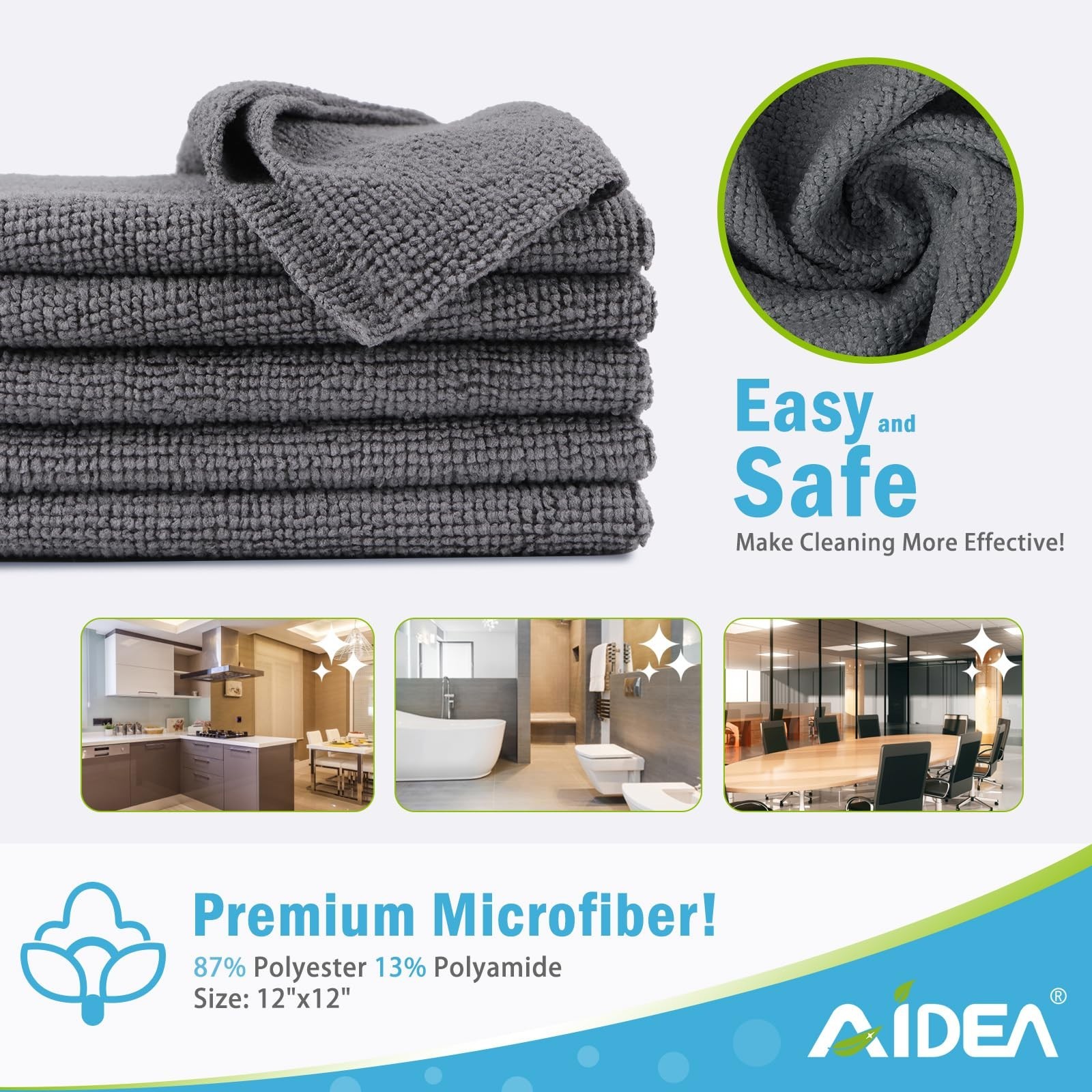 400PK Microfiber Cleaning Cloths – Soft Absorbent Rags for Cars, Kitchen & Home