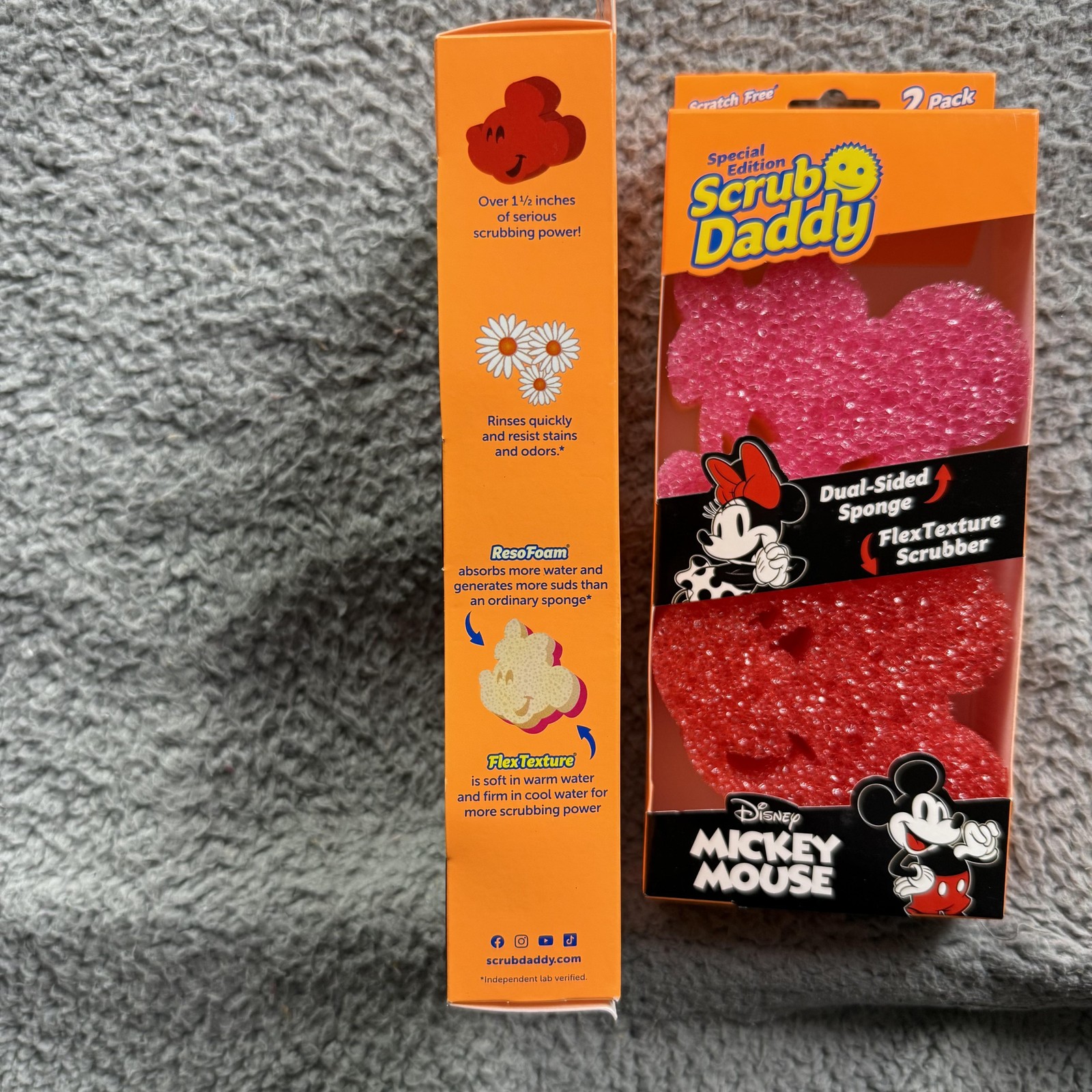 Lot of 2 Scrub Daddy Sponge 2 Pack Pink Disney Mickey Mouse Minnie Special Editi