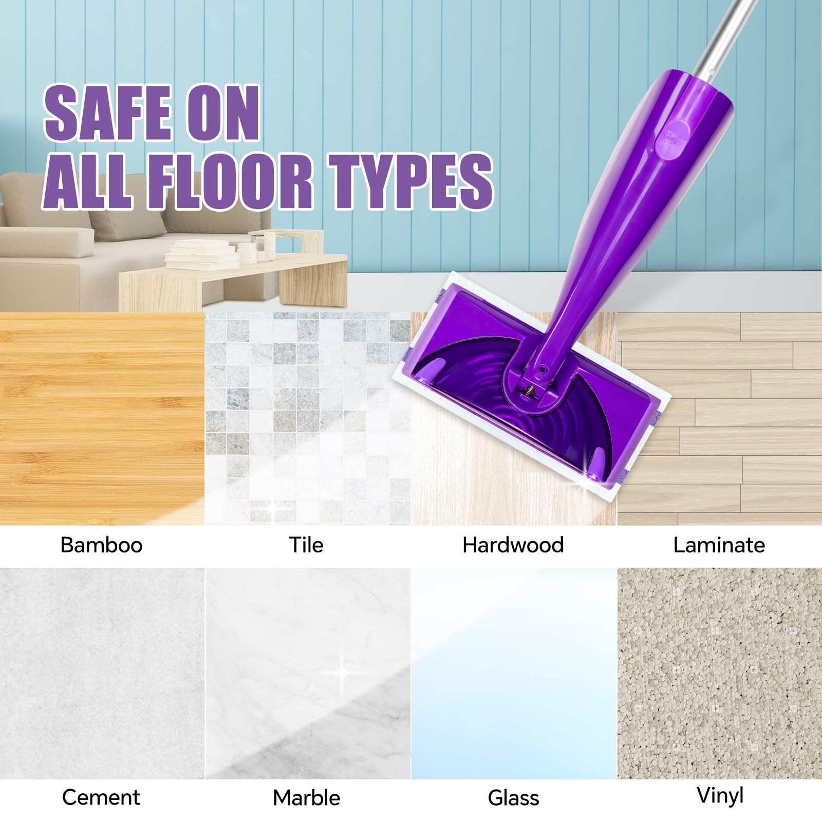50 Count for Swiffer Wet Jet Pads, Disposable Wet Jet Pads, for Swiffer Wet P…