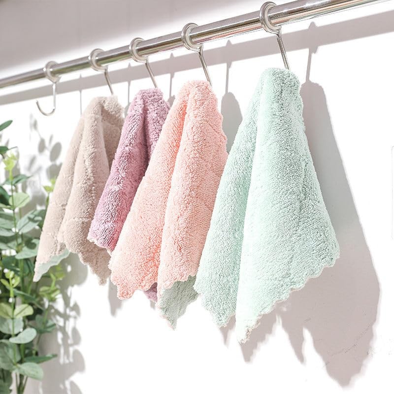 20 Pack Cleaning Cloth Kitchen Cloth, Dish Towels Super Absorbent Coral Velve…