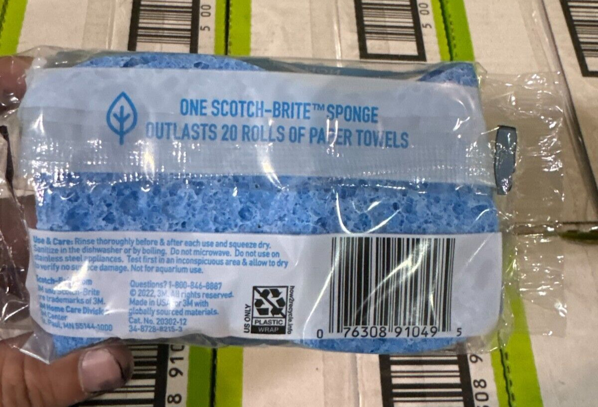 Scotch Brite Blue Non-Scratch Scrub Sponges 24 PACK 3M 2 pack Wrapped NEW