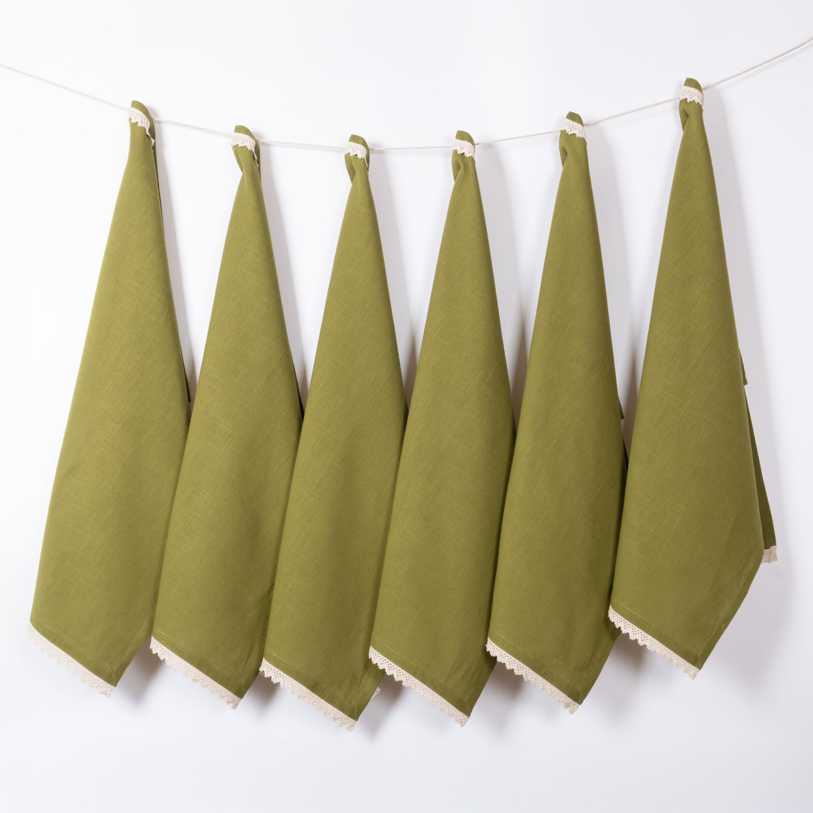 6 PCS 20×30 Inch Olive Green Cotton Kitchen Dish Towels Highly Absorbent