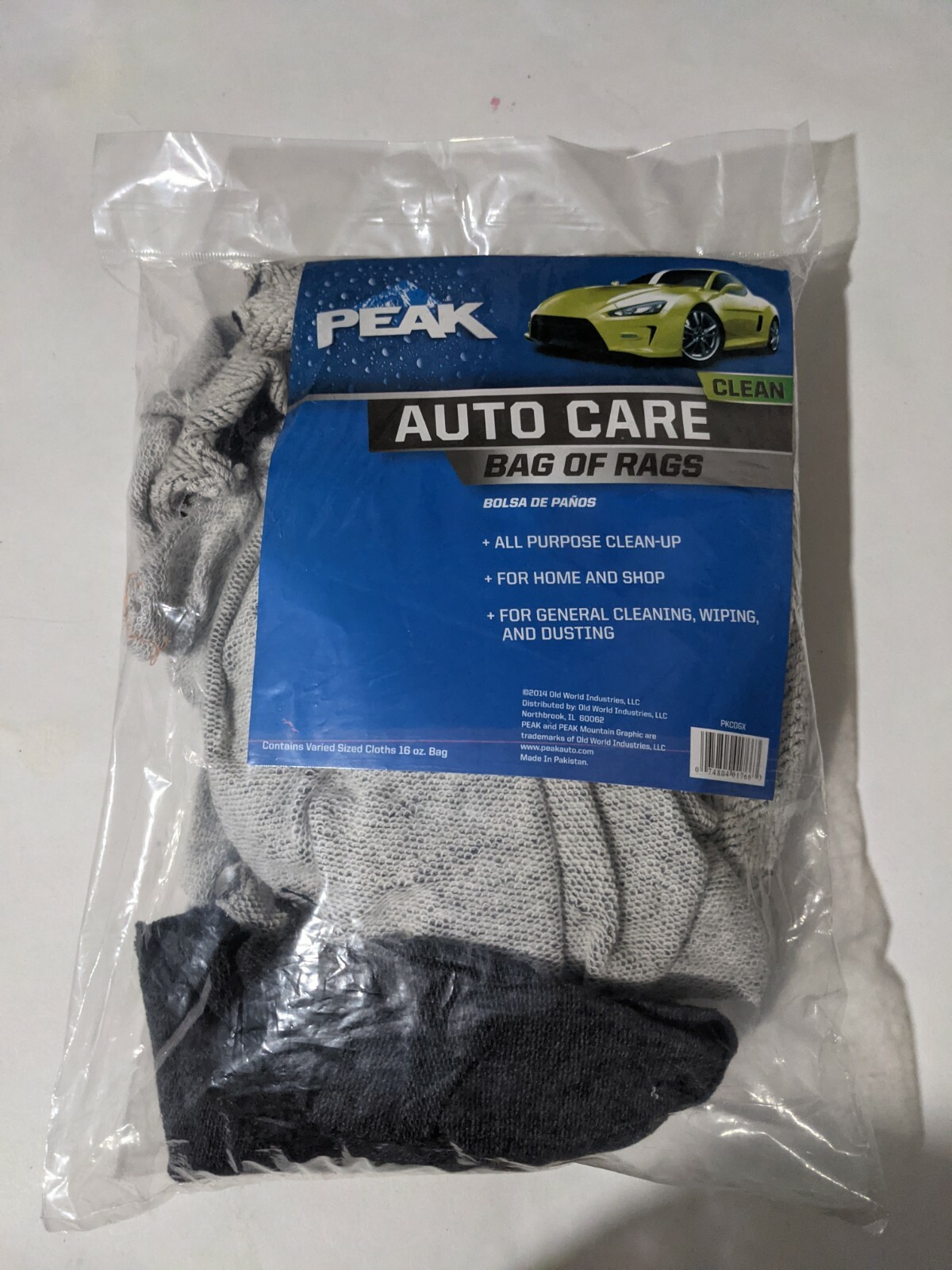 Peak Auto Care Bag of Rags Household Shop Cleaning Supplies