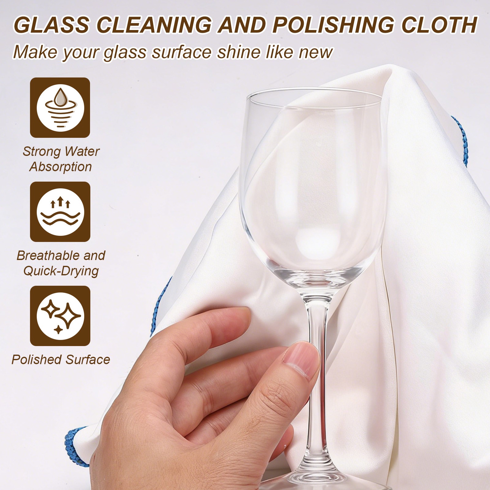 4Pcs Glass Polishing Cloths, 23.6×15.7″ Cleaning Cloths, Red & White