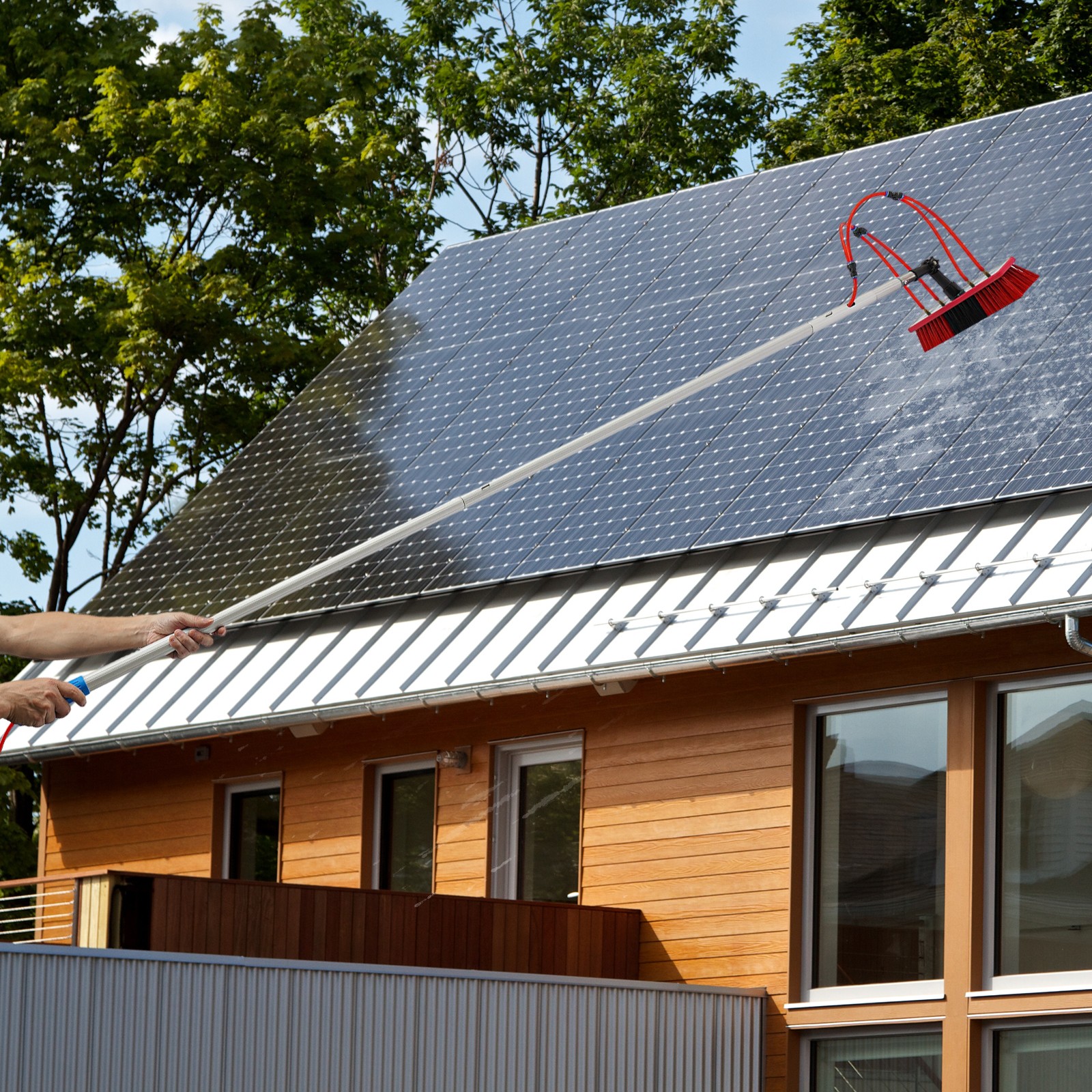 Cleaning Water-Fed Rod Kit, Solar Panel Cleaner for Outdoor Windows