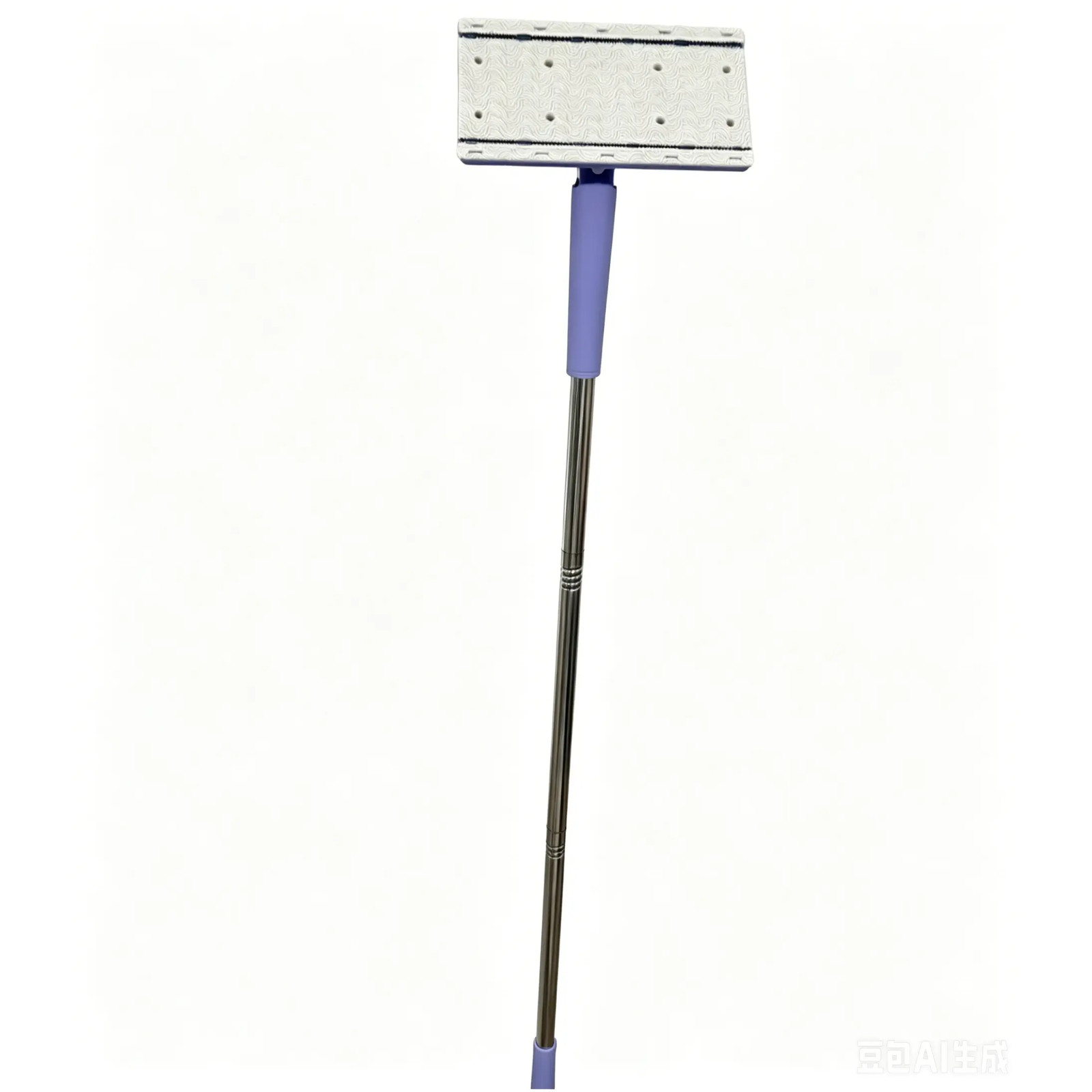 Flat Mop Metal Handle Plastic Head 90cm Purple White 16x8cm