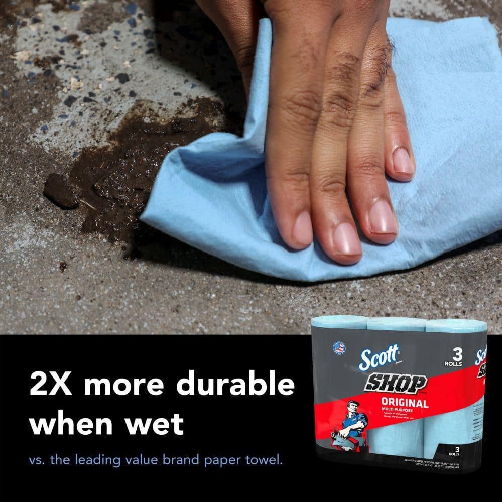 Blue Cleaning Shop Towel Cleaning Wipes (3-Pack)