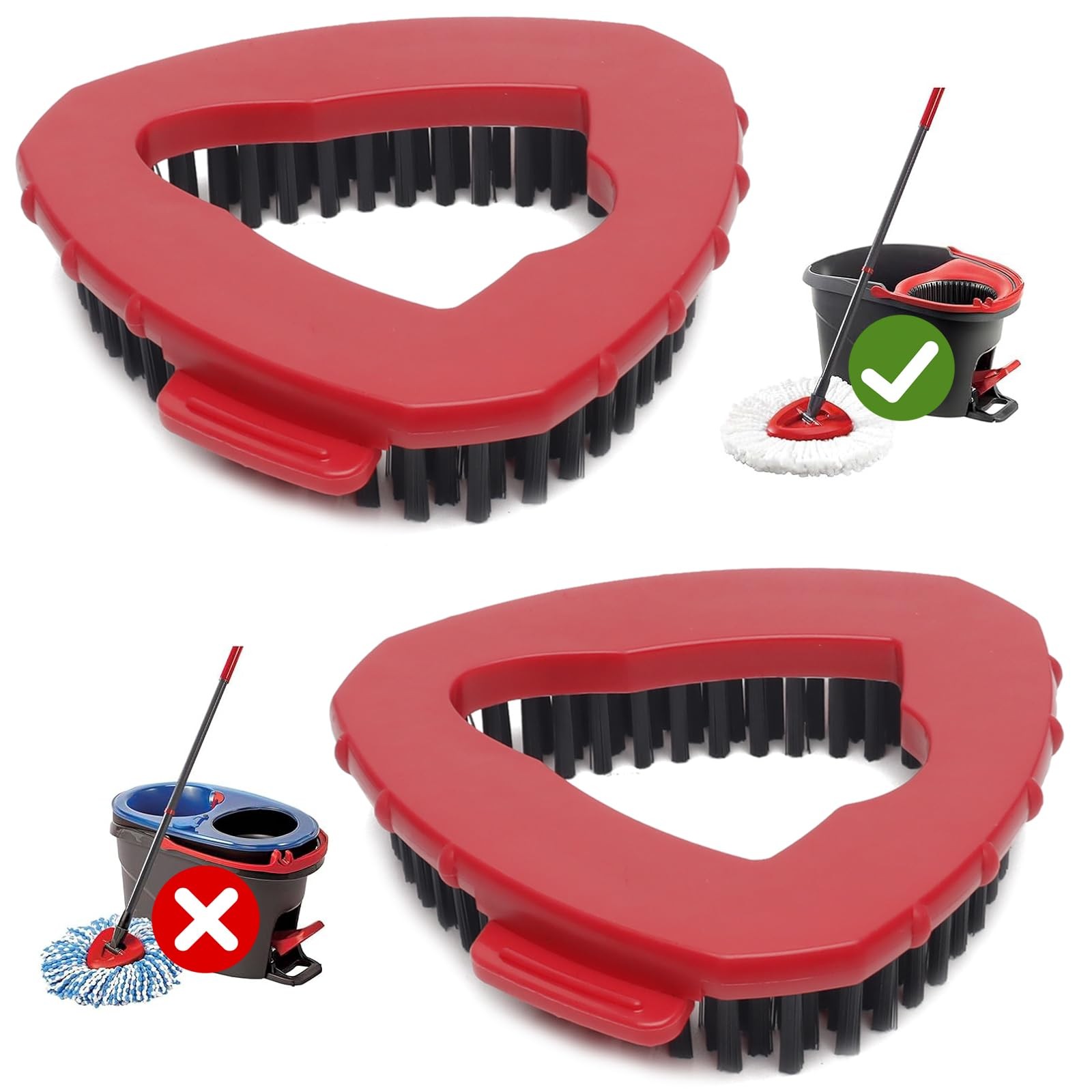 Spin Mop Scrub Brush Head Stiff Bristle Floor Tile Shower Bathroom Home Cleaner