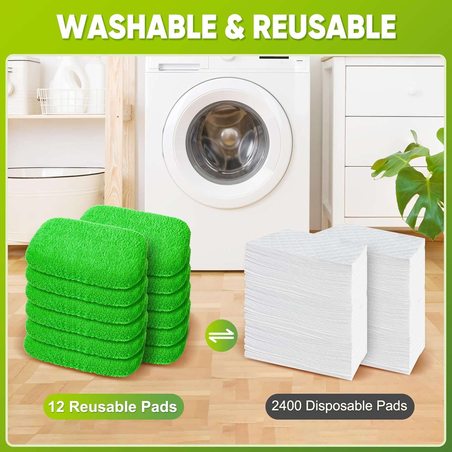 12-Pack Reusable Mop Pads Compatible with Sweeper Mop – 100% Coral Fleece Washab