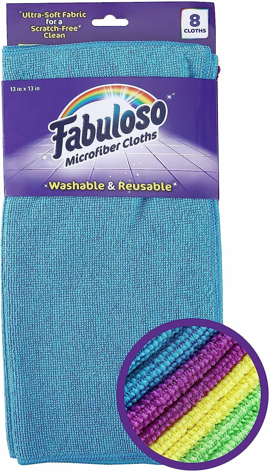 Microfiber Cleaning Cloths for Home & Car, Lint-Free Scratch-Free Rags for Glass