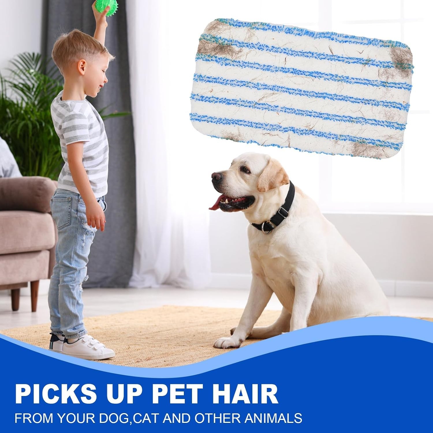 Effortless Cleaning with 2-Pack Reusable Microfiber Mop Pads for All Surfaces