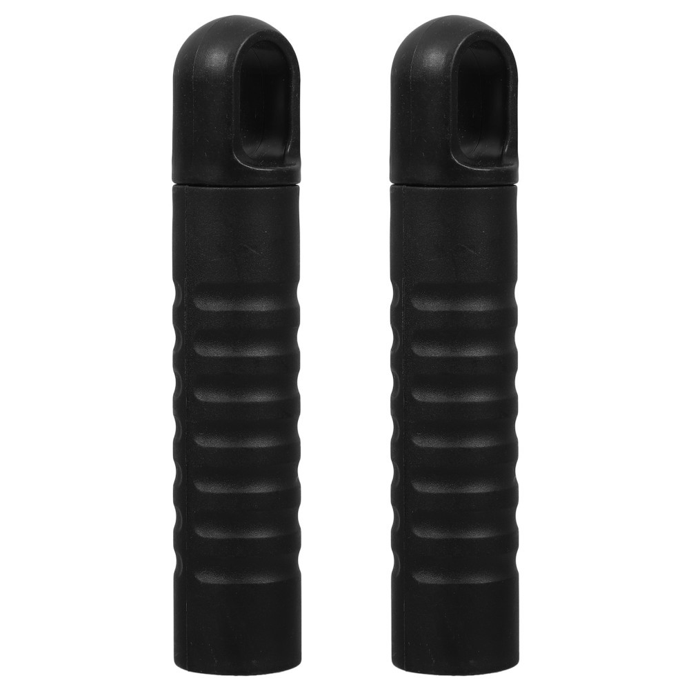 2Pcs Black Broom Replacement Grips with Antislip Design for Easy Cleaning