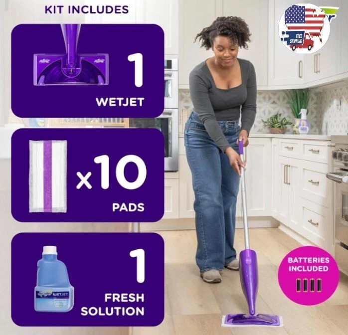 Kit de Inicio para Limpiar Pisos de Madera con Mopa y Spray con 10 Almohadillas
