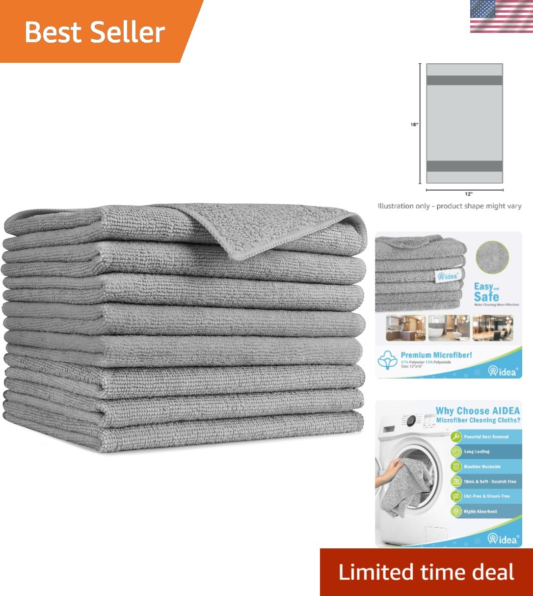 Long-Lasting Microfiber Cleaning Cloths – 8 Pack for Home & Automotive Use