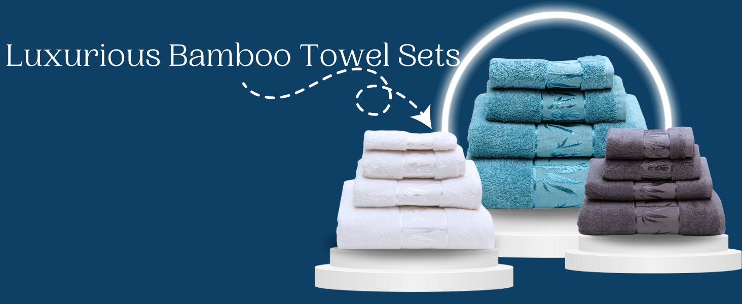 Set of 2 Luxury Super Soft Bath Towels – Premium Viscose Derived from Bamboo &