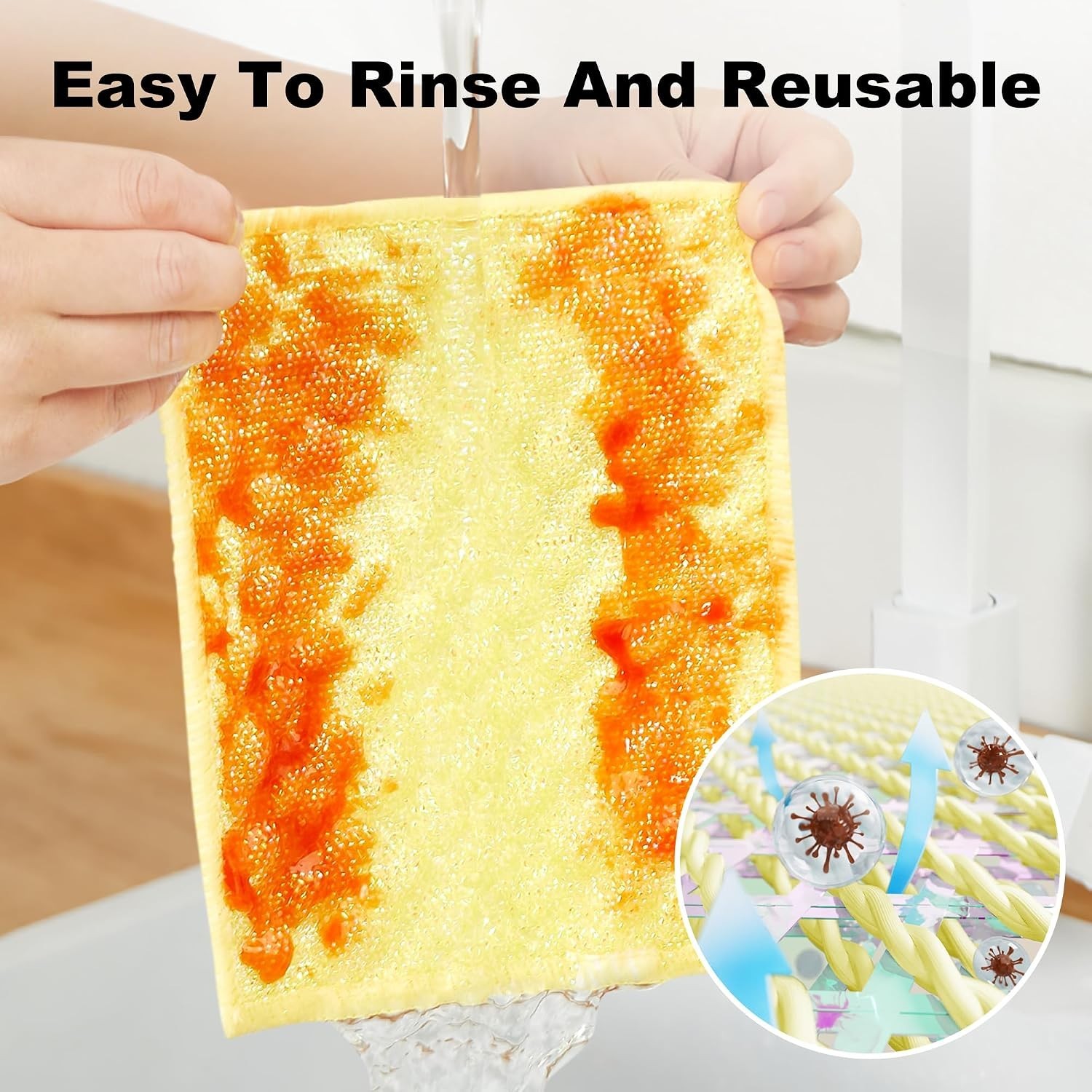 Gentle Non-Scratch Cleaning Rags – 6 Pack of Dual-Sided Microfiber Cloths