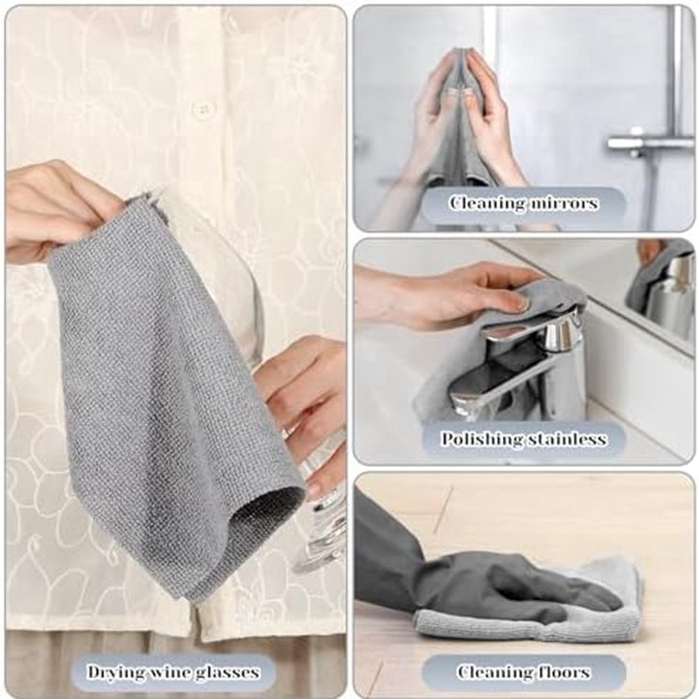 Reusable Cleaning Wipe Household Microfiber Towel Rolls Dish Rags Wash 8393