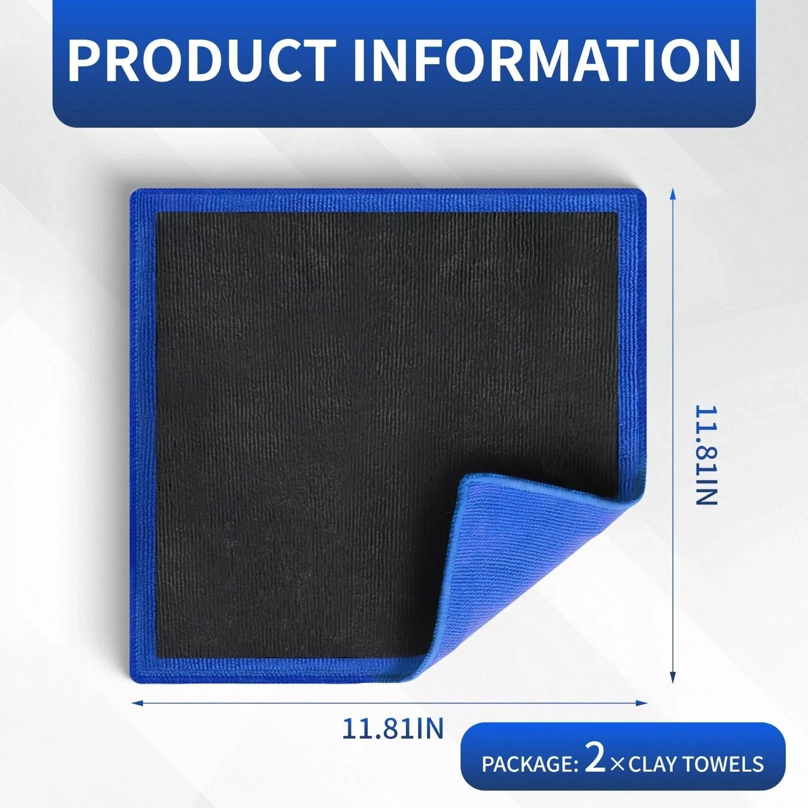 2PCS Clay Bar Towels 12×12 – Car Detailing Cleaning & Polishing Cloths
