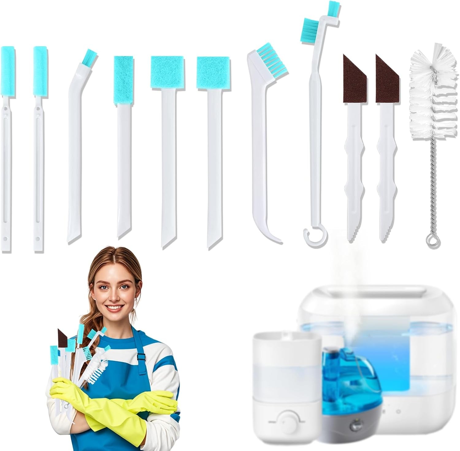 11 Pcs Humidifier Cleaner Brush Set – Small Detail Cleaning Brushes for