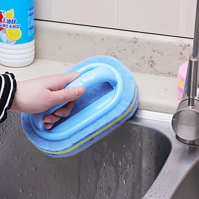 Heavy Duty Scrubbing Sponge with Easy Grip Handle for Household Kitchen Cleaning