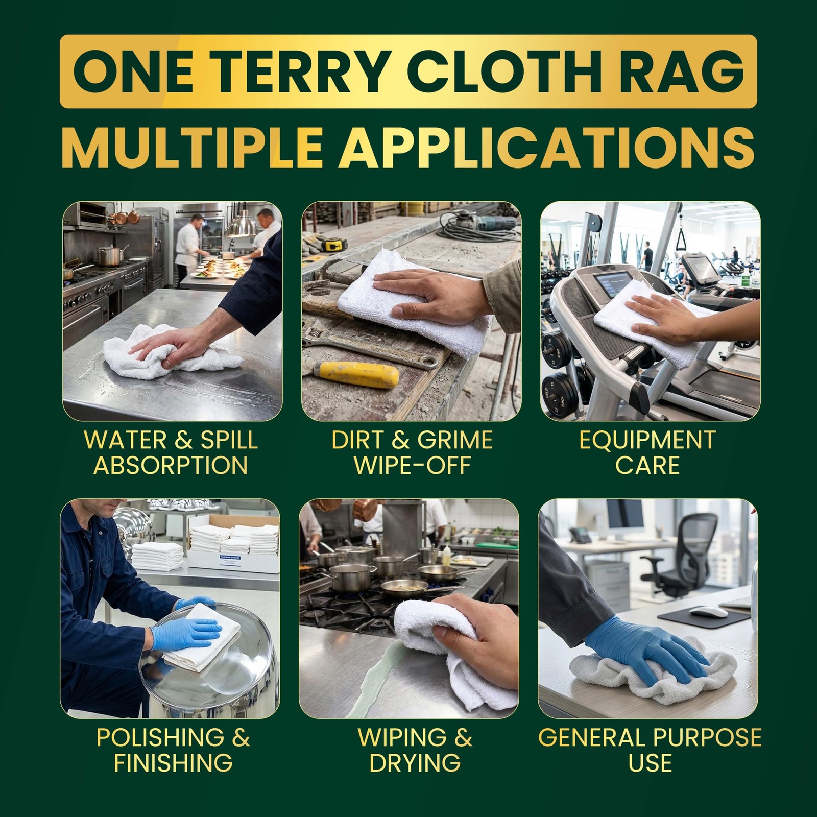 Premium White Terry Cloth Rags (5 lbs. Box) Super Absorbent Cotton Towel Clea…