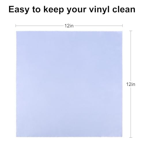 Record Cleaning Cloth, 6 Pack 12”x12” Anti-Static Microfiber Towel by Lint