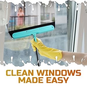 Floor Squeegee – 34.5″ Telescoping Squeegee for Window Cleaning with Durable