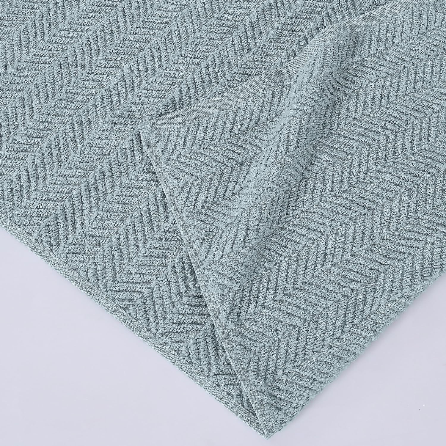 Otis 6-Piece 100% Cotton Towel Set – Zero Twist Jacquard Chevron – Includes 2