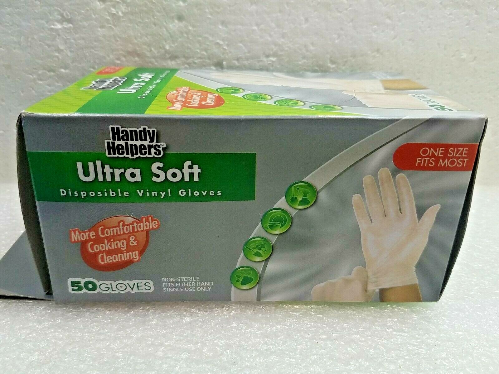 Handy Helpers~Soft Disposable Vinyl Gloves~1 Size-fits-most~50 Count~Non Sterile