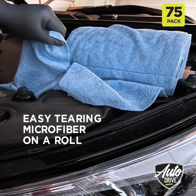 75 Count Microfiber Tear Away Towels Absorbent Reusable Cleaning Cloths New